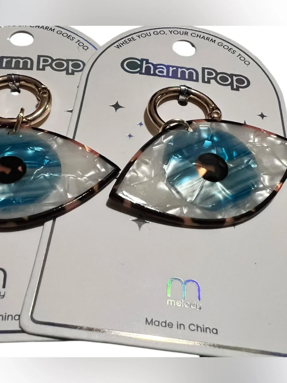 Charm Pop - RESELLER’S OPPORTUNITY Iridescent Evil Eye Keychains Set of 5 - Picture 2 of 3